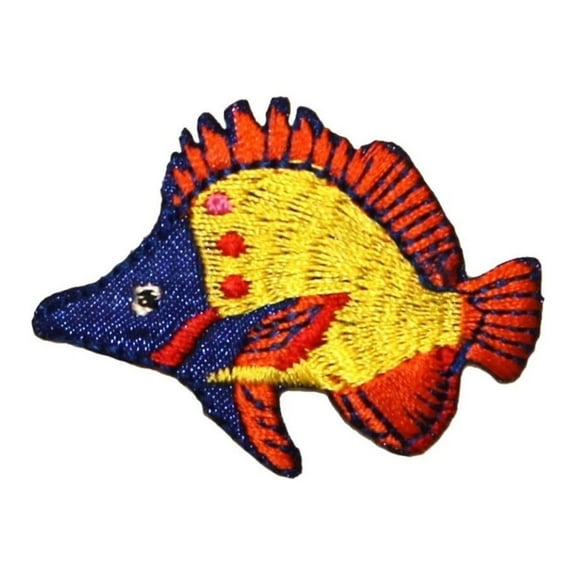 ID 0254 Butterfly Fish Patch Aquarium Sea Swimming Iron On Badge Applique