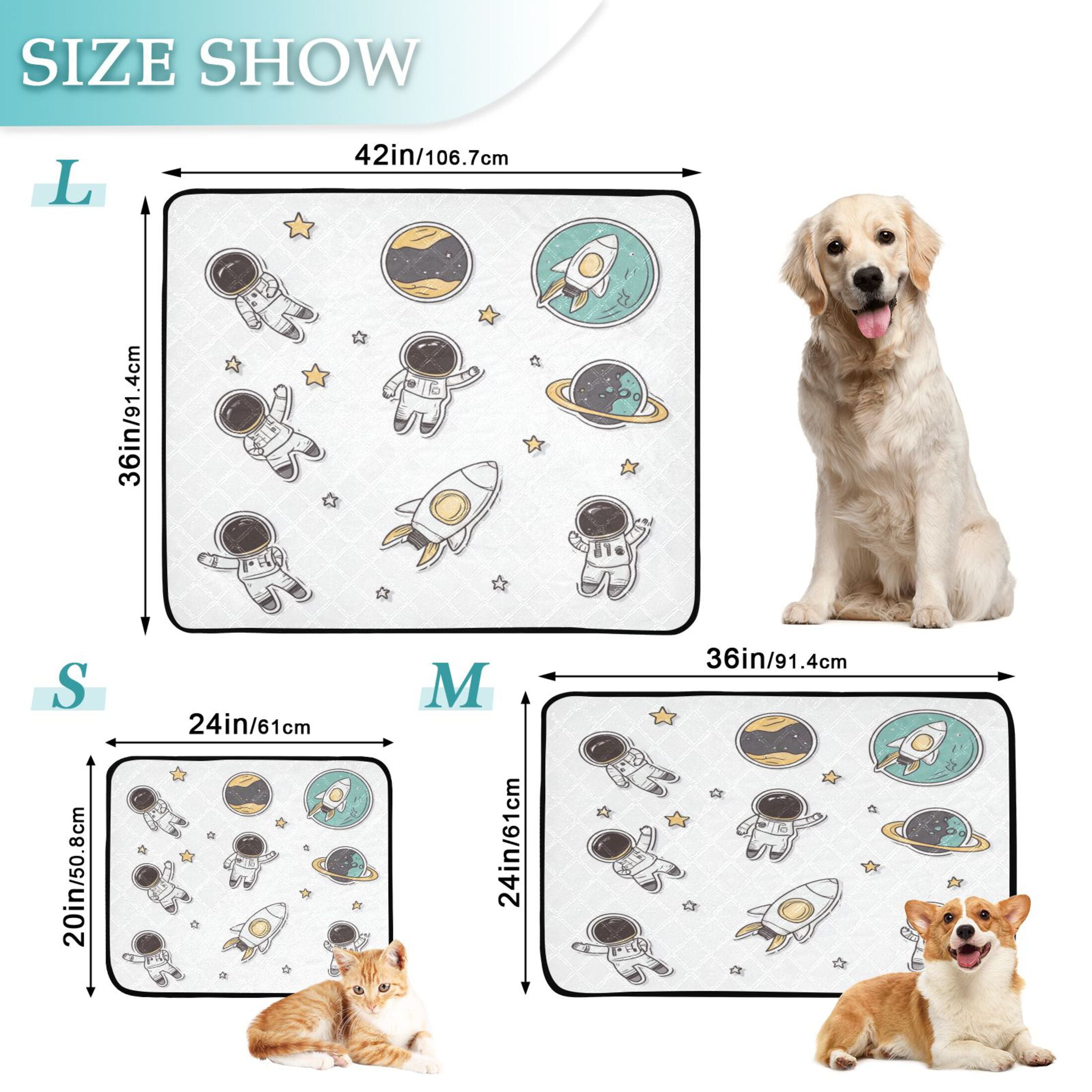 Washable Pet Pee Pads with Super Absorbent Reusable Training Pads for Dogs & Cats Astronauts in Space