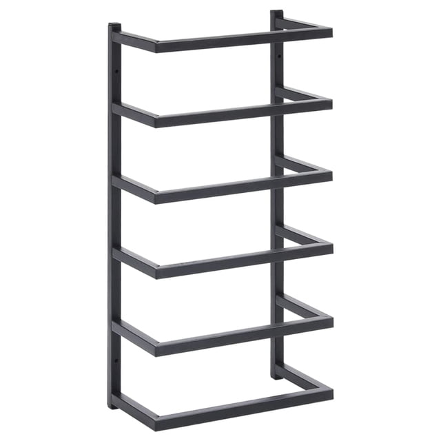 Toallero VidaXL de acero para montaje en pared para baño, negro