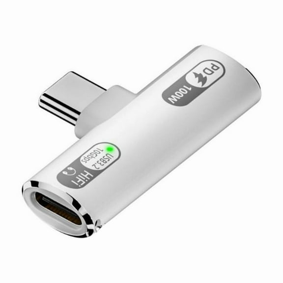 USB C To Headphone Adapter 2 in 1 Support Audios and Charging Double Type C PD100w Fast Charging