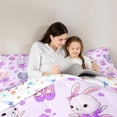 thumbnail image 5 of Homewish Elephants Rabbits 3-Piece Full Size Comforter Sets For Preppy Boys Girls,Ballet Dance Theme Bedding Comforter Set,Purple Floral Bow Lightweight Bedding Sets,Ultra Soft Home Decor,Reversible, 5 of 8