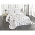 thumbnail image 3 of Ambesonne Lighthouse Quilted Bedspread Set 3 Pcs, Aqua Notebook Design, King Size, Pink Lilac Black, 3 of 5