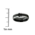 thumbnail image 3 of Mens Tungsten Wedding Band Black Ring Silvertone Comfort-Fit 6MM, 3 of 3