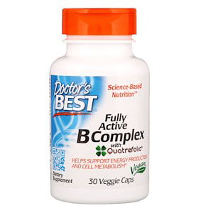 Doctor's Best, Fully Active B Complex with Quatrefolic, 30 Veggie Caps (Pack of (Doctor's Best B Complex)