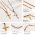 thumbnail image 4 of Jewelry Necklace Mens Jewelry Cross Necklace Necklaces Mens Necklaces Gold/Silver Cross Necklace for Men 2 Pack, 4 of 7