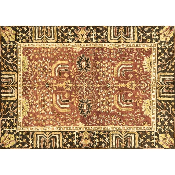 Ahgly Company Indoor Rectangle Abstract Brown Modern Area Rugs, 8' x 10'