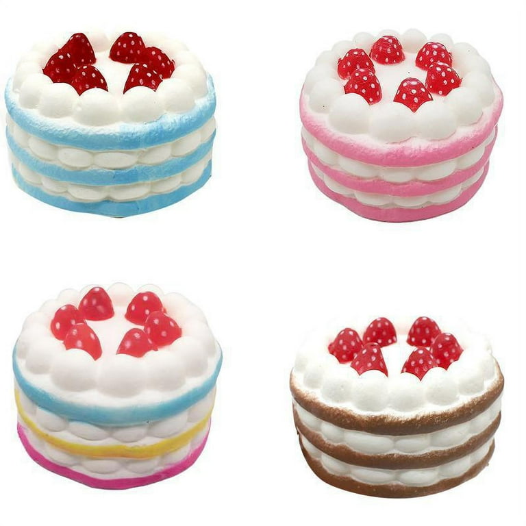 1pc Strawberry Cake Emotional Support Plush Stuffed Toy, Mini Version Cake  Children's Pretend Play Simulation Strawberry Cake