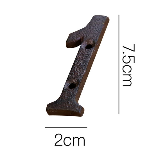 Gkeoshab Hangs Wrought Iron Decorations Creative DIY House Number Casts Iron Metal Numbers Home & Garden