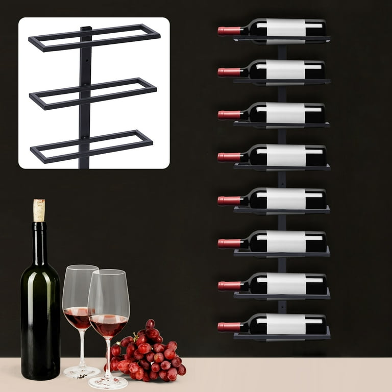 Black wall mounted wine rack sales