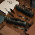 thumbnail image 6 of ABPETE Small Pencil Pouch-Genuine Full-Grain Leather Pencil Case for Men- Vintage Leather Pouch for Adults-Stationery Organizer Bag for Work & Travel-Cylinder-Black, 6 of 8