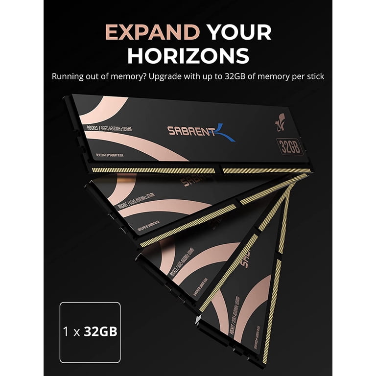 メモリー Sabrent rocket DDR5 32Gb 4800 Rocket DDR5 32GB U-DIMM 4800MHz Memory Module - Sabrent