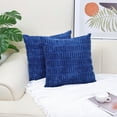 thumbnail image 1 of Nvzi 2 fundas de almohada de color sólido con diseño de grano de trigo simple, una funda de almohada simple en un color sólido de 17,72 x 17,72 pulgadas (azul oscuro), 1 of 5