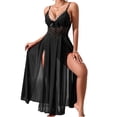 thumbnail image 2 of Zulora Women's Lace Trim Spaghetti Strap Nightgown Sleep Shirt Loungewear, 2 of 8