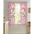 thumbnail image 4 of Pink Orchid Flowers Sheer Curtains 45 Inch Length 2 Panels Set for Living Room/Bedroom, Vintage Floral Leaves Plants Spring Kitchen Curtains Grommet Semi-Sheer Curtains Window Treatments 42"x45"x2, 4 of 7