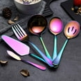 thumbnail image 3 of Ksopiavobs Rainbow Serving Spoons Set 6 Pieces, Serving Utensils Set Include Cake Server Slotted Spoon Serving Spoon Serving Fork Ladle Butter Knife Spreader Serving Set Dishwasher Safe, 3 of 7