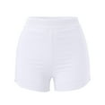 thumbnail image 3 of Sngxgn Lounge Shorts for Women - Casual Sweat Shorts with Pockets(White,XXL), 3 of 4