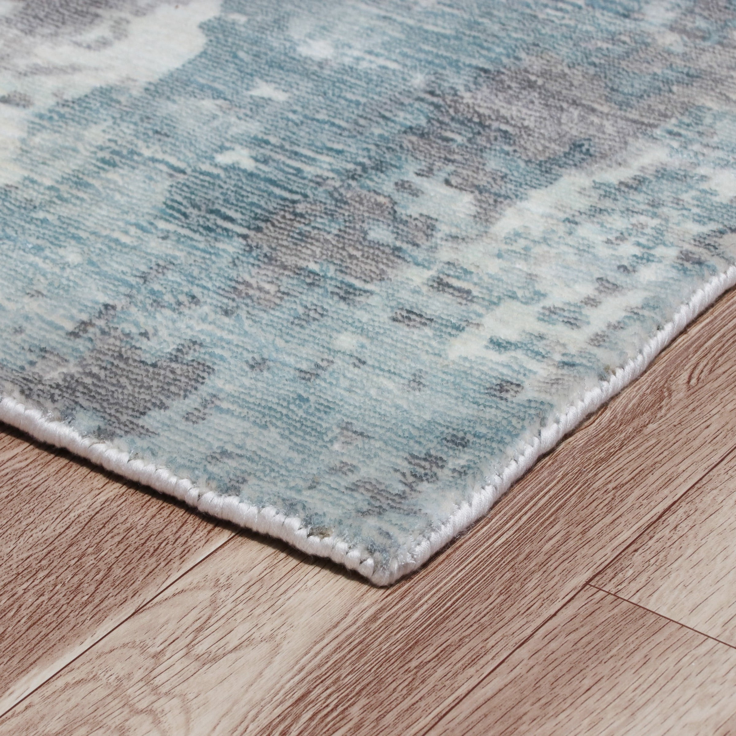 Ox Bay Hand Loomed Contemporary Coastal Abstract Area Rug, Gray / Blue, 9' x 12'