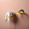 thumbnail image 2 of Nvzi Rejilla para secador de pelo de 2 piezas, rejilla para secador de pelo de baño sin perforaciones, rejilla de almacenamiento montada en la pared, rejilla para conductos de baño (amarillo), 2 of 5