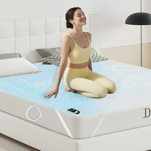 GRUENERDE Conductive Grounding Sheets for Better Sleep with 15ft Grounding Cord 90% Organic Cotton+ 10% Pure Silver Fiber All 4 Corners Tie-Down Elastics White 54x80in Full Size