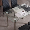thumbnail image 5 of Ktaxon Modern 5 Piece Dining Table Set for 4, Glass Kitchen Table with 4 Highback Padded Upholstered Chairs for Dining Room, Kitchen, Family Dinners, Breakfast, Black, 5 of 7