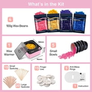 TOOCA Waxing kit for Hair Removal, Professional Wax Warmer at Home with 4 Packs 14oz Hard Wax Beads, Sensitive Skin, Eyebrows, Face, Underarms, Brazilian, Bikini, Legs