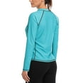 thumbnail image 4 of Charmo Women's Zipper Front Long Sleeve Rash Guard UV/Sun Protection Swim Shirt Wetsuit Top, 4 of 6