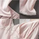 thumbnail image 5 of Conjunto de pijama de encaje para mujer, Sexy ropa de dormir de satén blanco, 2 piezas, novedad de verano, lencería íntima, 5 of 5