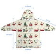 thumbnail image 7 of Beige Christmas Santa and Train Pattern Blanket Hoodies for Kids 6-13YR Oversize Wearable Blanket Hoodies for Boys Girls Teens, 7 of 7