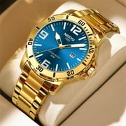 NIBOSI Waterproof Quartz Men Wristwatches Business Stainless Steel Strap Calendar Watches for Men