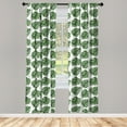 thumbnail image 4 of Ambesonne Green Leaf Window Curtains, Palm Leaves Nature, Each 28" W x 84" L, White and Green, 4 of 4