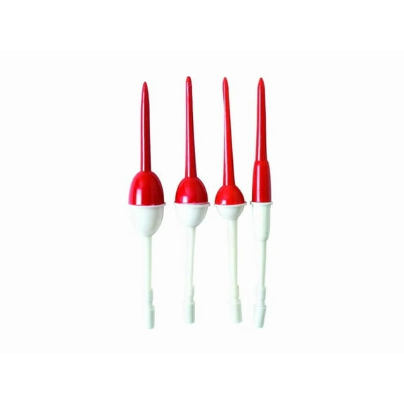 Eagle Claw Panfish Assorted Snap-on Stem Floats, 12 Pieces Red/White