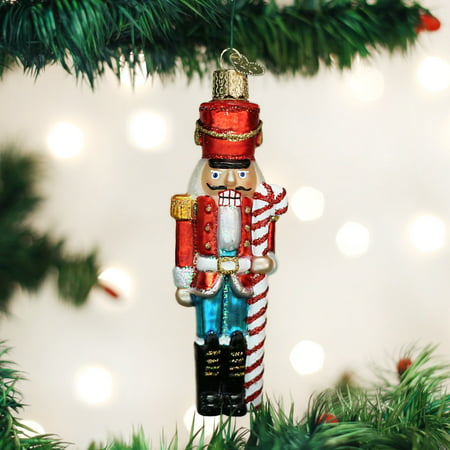 Old World Christmas Peppermint Nutcracker Glass Tree Ornament 44082 FREE BOX