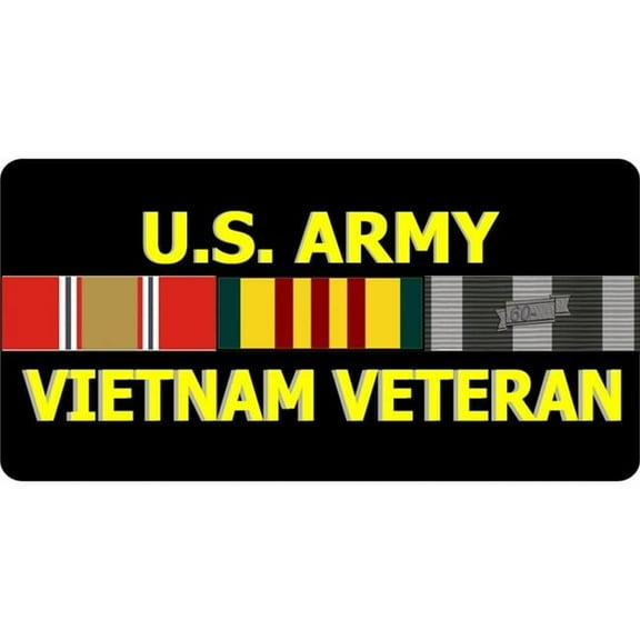 U.S. Army Vietnam Veteran Ribbon Photo License Plate