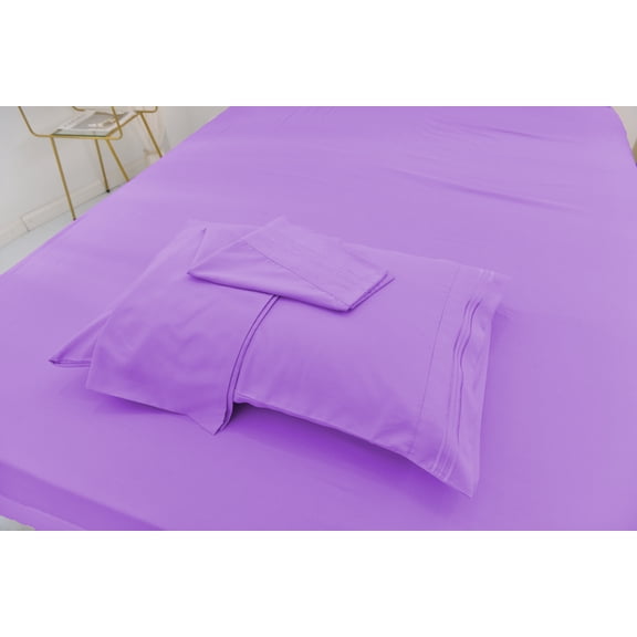 Full Size Bamboo Derived Rayon Bed Sheet Set - Softer than Cotton Sheets Full Size - Wrinkle Free - 16" Deep Pockets - 4 Piece - 1 Fitted Sheet, 1 Flat, 2 Pillowcases Full Lavender