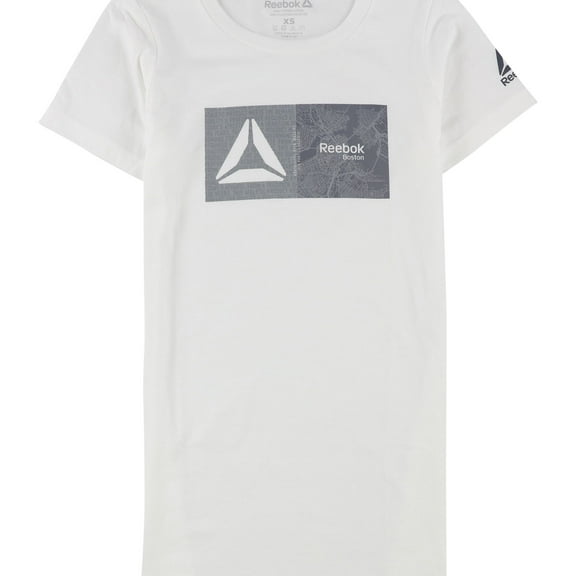 Reebok Womens Boston Graphic T-Shirt, White, X-Small