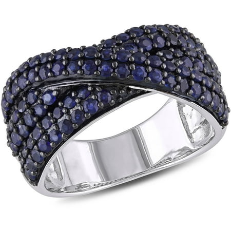 Tangelo 2 Carat T.G.W. Sapphire Sterling Silver Cross-Over Ring