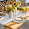 thumbnail image 4 of Grey Striped Round 13 Inch Placemats Set of 4, Luxurious White Stripes Modern Abstract Art HeatResistant Non Slip Place Mats for Dining Table, Wipeable Braided Kitchen Table Mats for Housewarming, 4 of 9