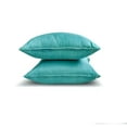 thumbnail image 6 of The HomeCentric Decorative Throw Pillow covers Aqua Pack of 2, 16"x16" (40x40 cm) Art Silk Solid & Two Tone Silk Pillowcase For Sofa Chouch, Hotels, living, Bed Room, Solid Modern Style - Aqua Luxury, 6 of 9