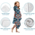 thumbnail image 7 of Blue Ethnic Paisley Pattern Hooded Bath Towel，50"x30" for Ages 3 To 12 Kids, Quick Dry Lightweight Soft Microfiber Hood Beach Towel Cover Up for Kids, 7 of 7