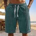 thumbnail image 5 of PIMSSY Men Shorts Corduroy Casual Relaxed Fit Summer Comfort Soft Elastic Waist With Pockets Boho Solid Color Bottoms, 5 of 8