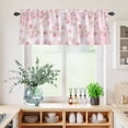 thumbnail image 5 of 3 Piece Kitchen Curtains and Valances Set Pink Floral Cafe Curtains 24 Inch Length Modern Farmhouse Aesthetic Shabby Chic Flower Valance & Tier Curtain for Living Room Bedroom 54"x18"+27"x24"*2, 5 of 6