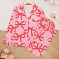 thumbnail image 2 of Cotton Pajamas for Women Set Valentines Sets Bow Printed Long Sleeve Top and Pants Soft Sleepwear, 2 of 5