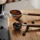thumbnail image 3 of Cuchara de café de acero inoxidable con mango de madera de 25ml, cuchara medidora, cucharas de café con mango largo de madera de nogal, decoración de cafetería, 3 of 5