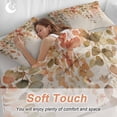 thumbnail image 4 of 3 Piece Orange Botanical Duvet Cover Set Twin Size, Microfiber Comforter/Quilt Cover with Corner Ties and 2 Pillowcases, Farmhouse Leaf Fall Thanksgiving All Season Soft Bedding with Zipper Closure, 4 of 8