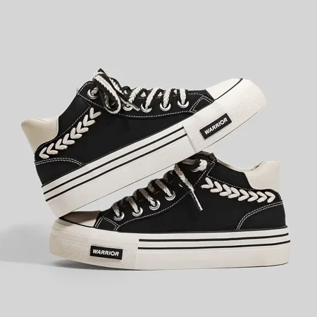 

Women‘s Classic Two Tone Color Lace-Up Skate Shoes Casual Canvas Mid Top Sneaker Women‘s Footwear