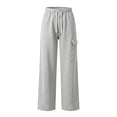 thumbnail image 6 of ZUBMGKTE Men's Baggy Fleece Cargo Sweatpants Loose Casual Jogger Pants Open Bottom Sweatpants for Athletic Workout with Pockets, 6 of 8