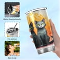 thumbnail image 6 of SKYSONIC Two Cats Tumbler Stainless Steel Double Wall Vacuum Reusable Insulated Mug with Straw and Built-in Coaste for Cold and Hot Beverages, 12oz, 6 of 7