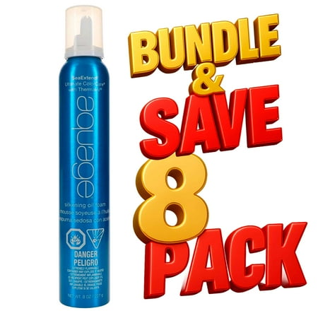 Aquage SeaExtend Silkening Oil Foam, 8 Oz - Pack of 8 (Bundle & Save)