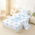 thumbnail image 2 of Erosebridal Bow Letter E Twin Sheet Sets for Girls Kids, Blue Watercolor Bedding, 3 Pieces, 2 of 6