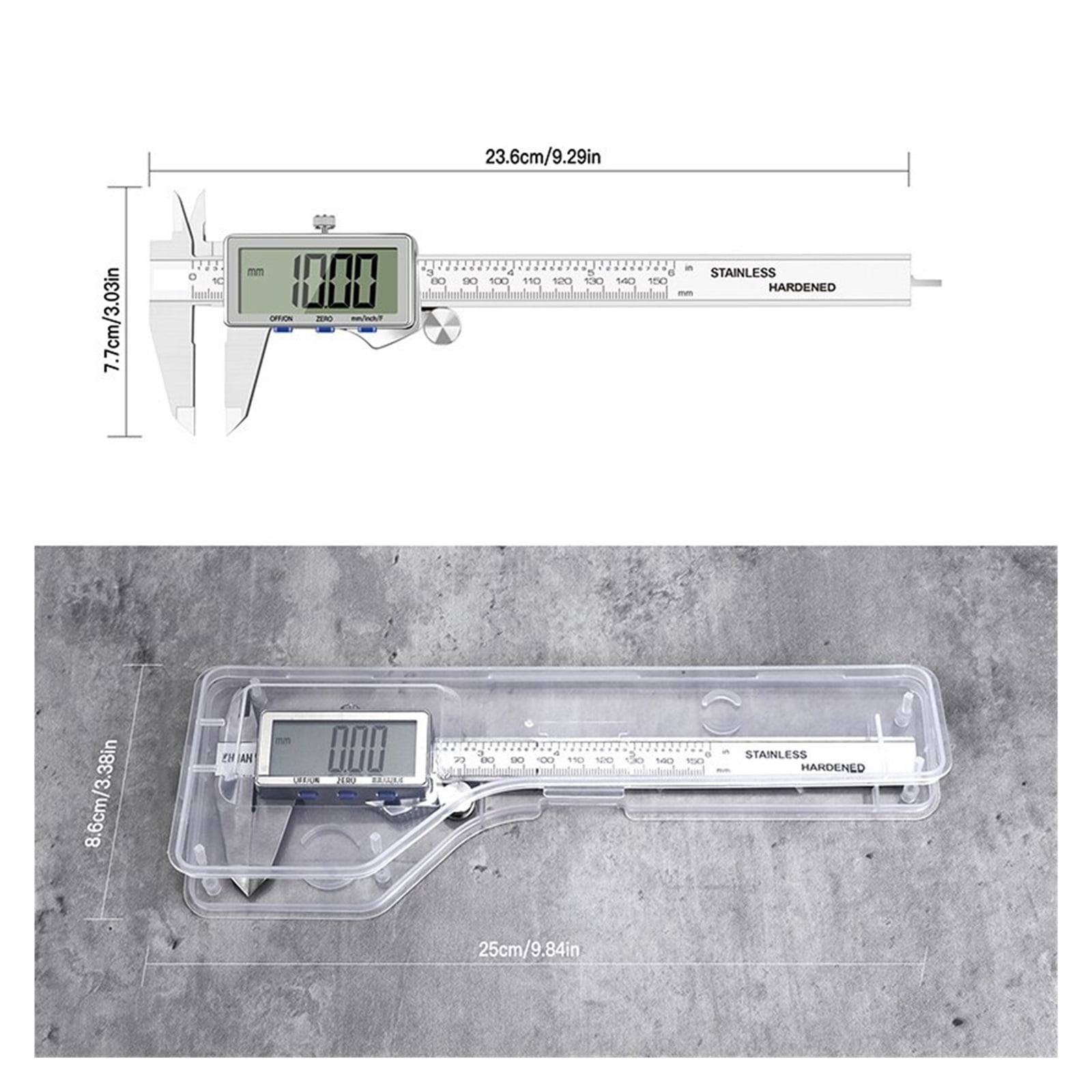 Digital DisplayStainless Steel High Precision Waterproof Electronic Vernier Caliper Micrometer Measuring Tool